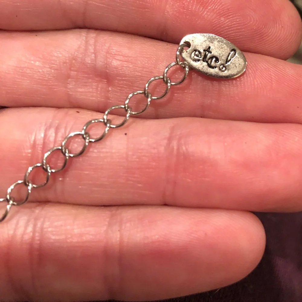 3/$32 Silver Tone Double Layered Rhinestone Heart & Bow Tie Dainty Necklace - Picture 8 of 8